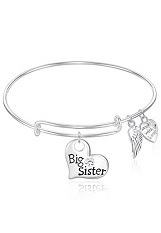 exquisite small big sister little sister expandable wire bangle bracelet